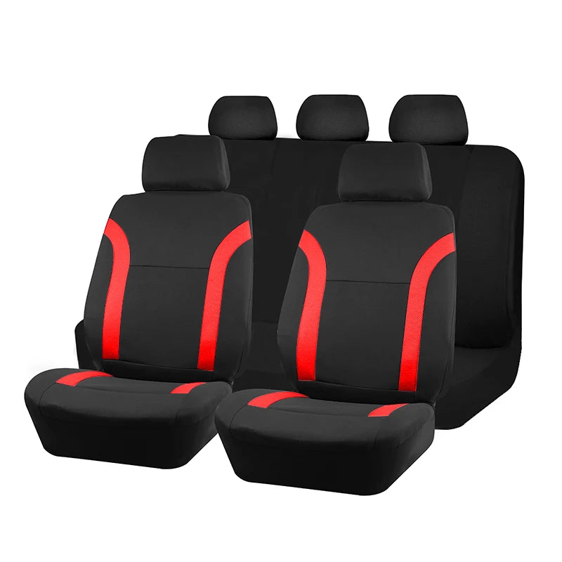 AUTO PLUS-Ensemble de Housses de Siège de Voiture Universelles en Polyester, Protection en Tissu Uni Bicolore, Accessoires Automobiles