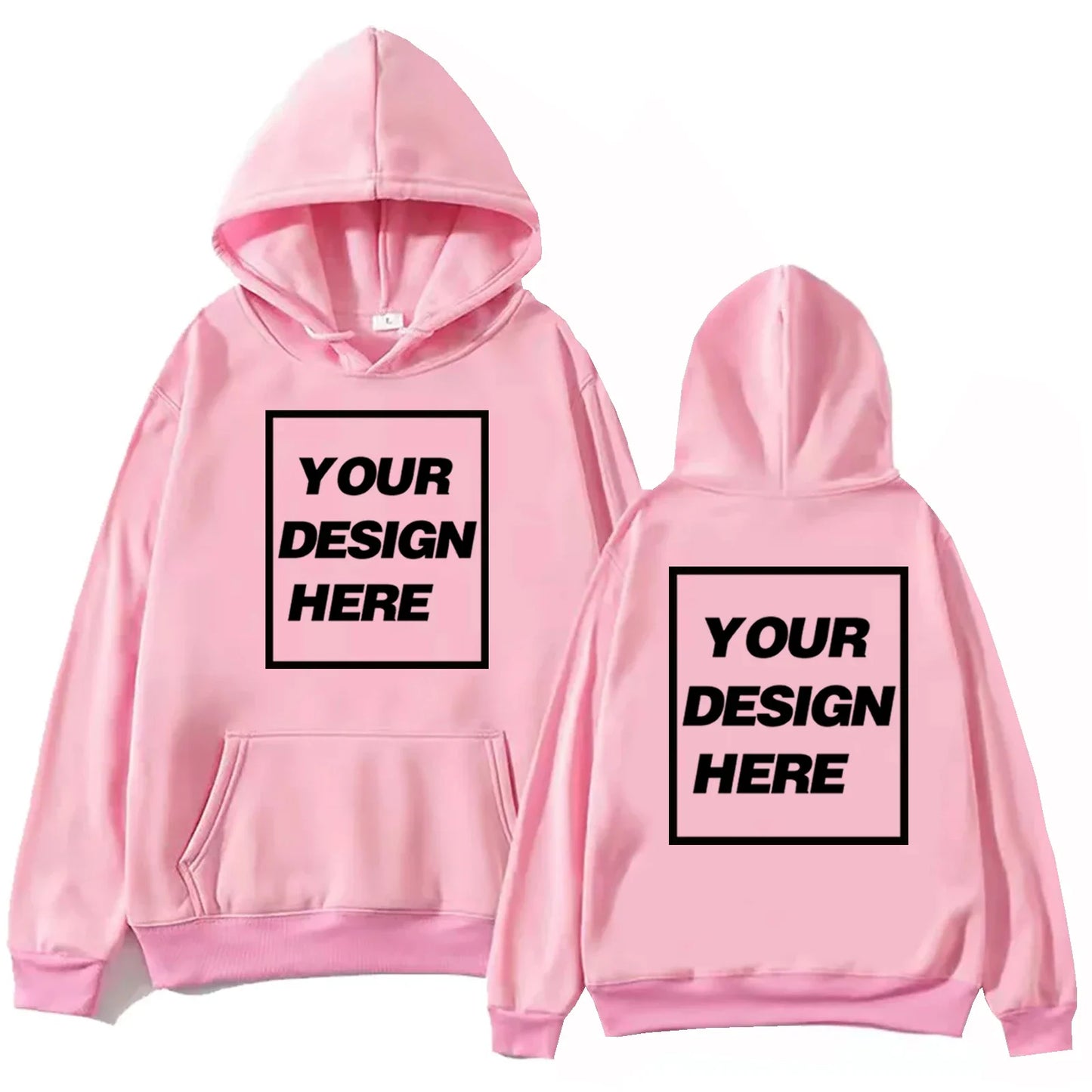 كنزة بغطاء رأس هاراجوكو مخصصة للجنسين بأسلوب الشارع مع نص أو تصميم
