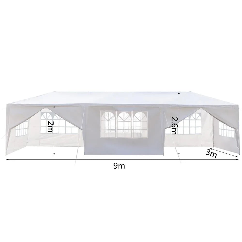 Nouvelle Tente de Réception Extérieure 3x9m pour Mariages, Événements et Traiteur avec 8 Murs