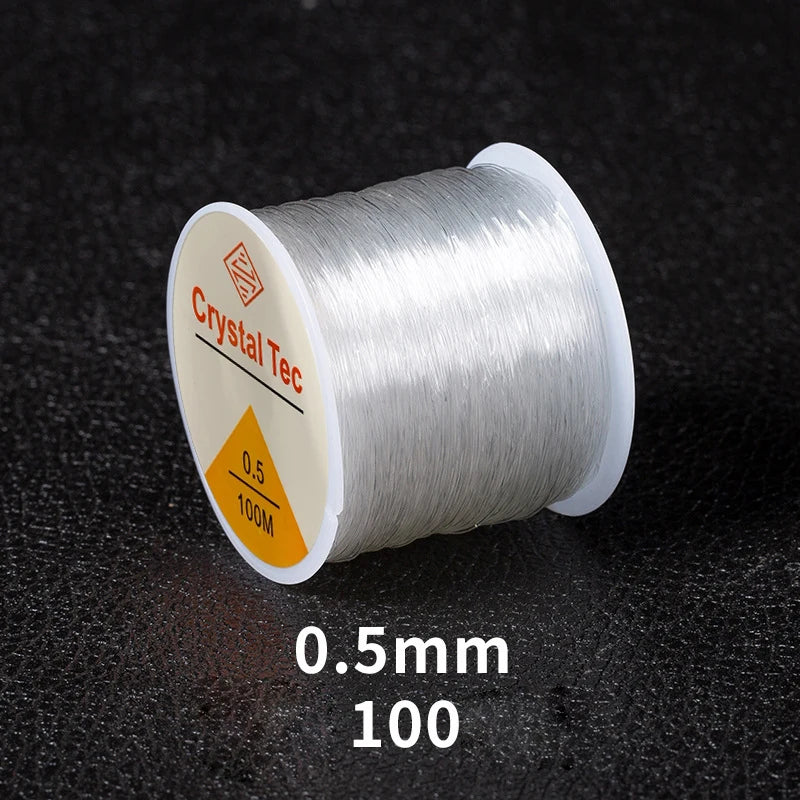 Cordon de Bracelet élastique Transparent, 2 pièces, pour la fabrication de bijoux et de colliers, pour fil à coudre