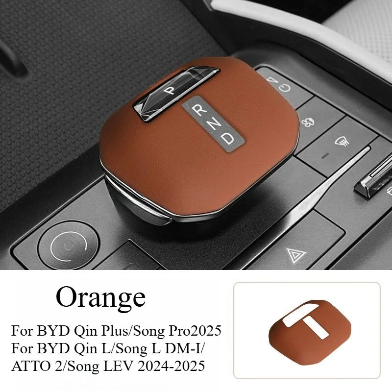 Couvercle d'engrenage en cuir pour voiture BYD Song L/Qin Plus/ATTO 2, couvercle de poignée d'engrenage, levier de commande Central, accessoires de protection