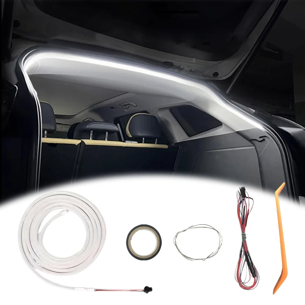 Bande lumineuse LED pour coffre de voiture, sans perçage, bande lumineuse à flux dynamique, capteur automatique, bande lumineuse arrière pour berline SUV, pick-up à hayon