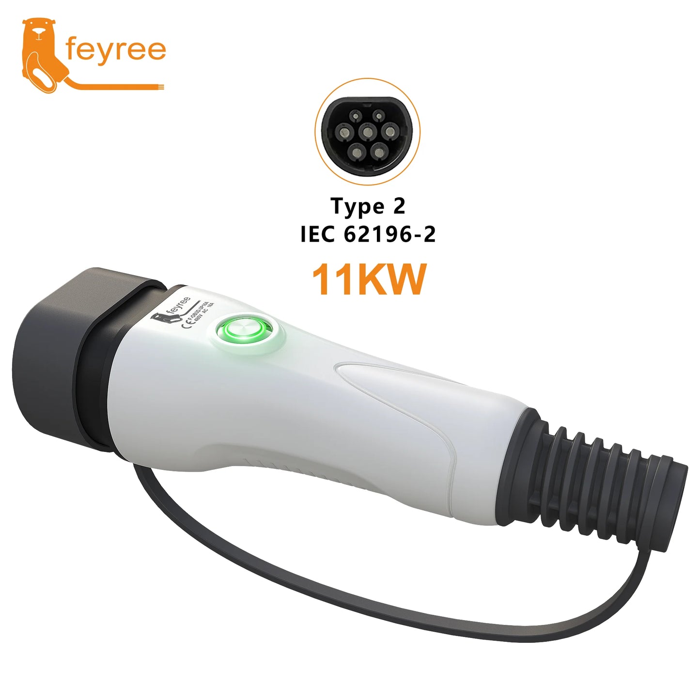 Fey123-قابس شاحن Vope2 EV، وظيفة إيقاف بلمسة واحدة، قابس شاحن لجانب السيارة، محطة شحن للمركبات الكهربائية، 16 أمبير، 32 أمبير