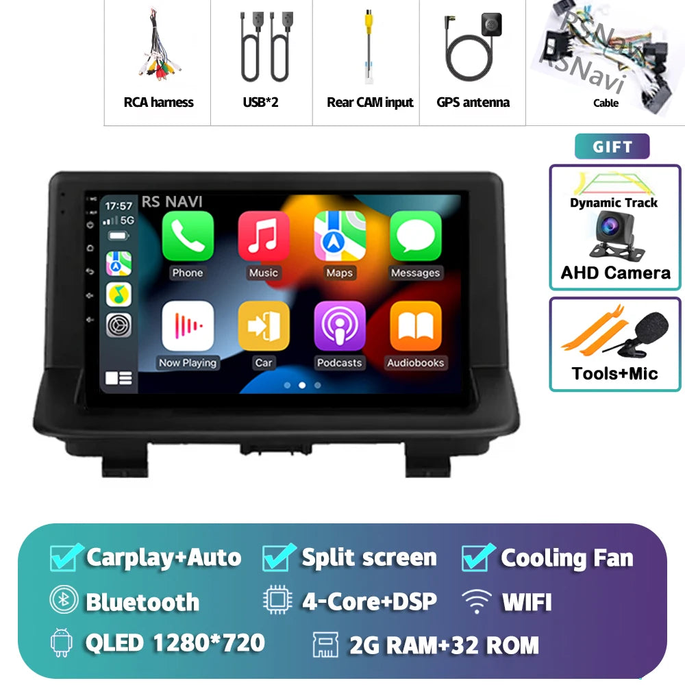 Android 15 sans fil CarPlay Auto autoradio pour Audi Q3 2012-2018 DSP lecteur vidéo multimédia GPS stéréo Autoradio unité principale WIFI