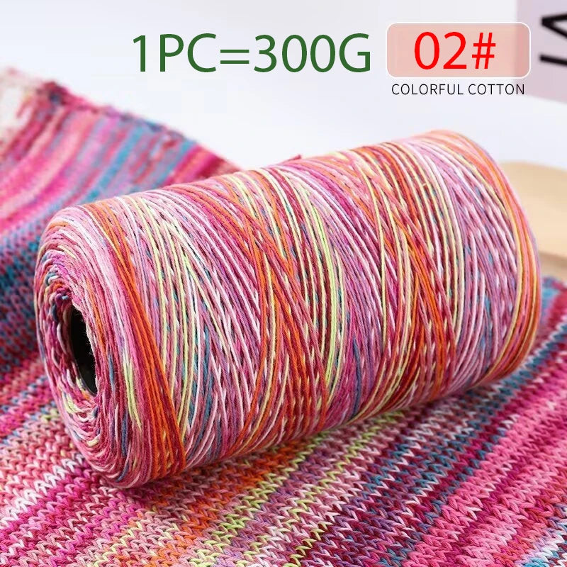 100% coton motif arc-en-ciel teint rétro fil de coton fait à la main matériel de bricolage pour tricoter motif à la mode pull écharpe chapeau écharpe bandeau sac à dos sac à main accessoires de vêtements boule de fil