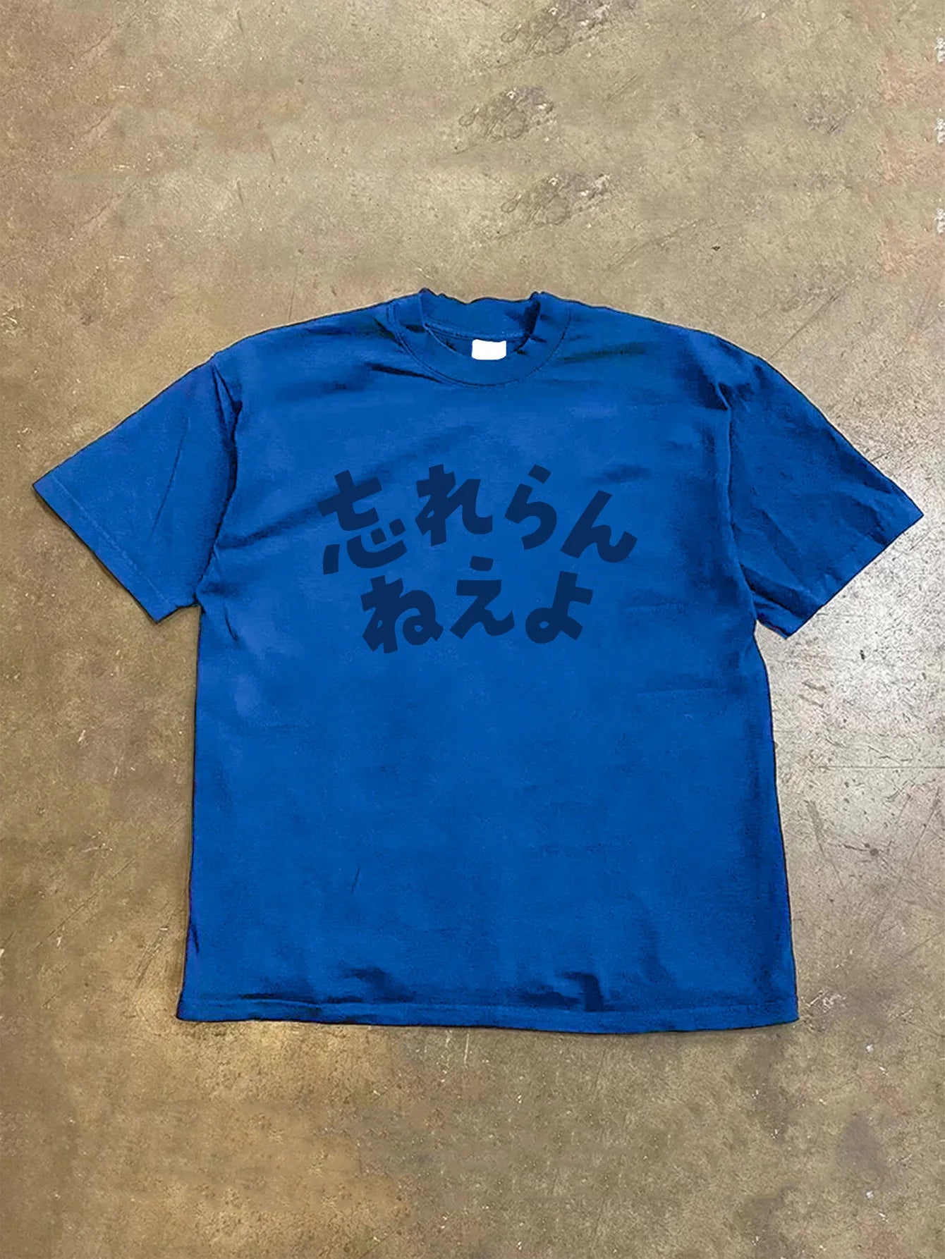 T-Shirt d'été décontracté à manches courtes, bleu vif, imprimé graphique de dessin animé, en coton, coupe régulière, col rond, respirant, ample, unisexe