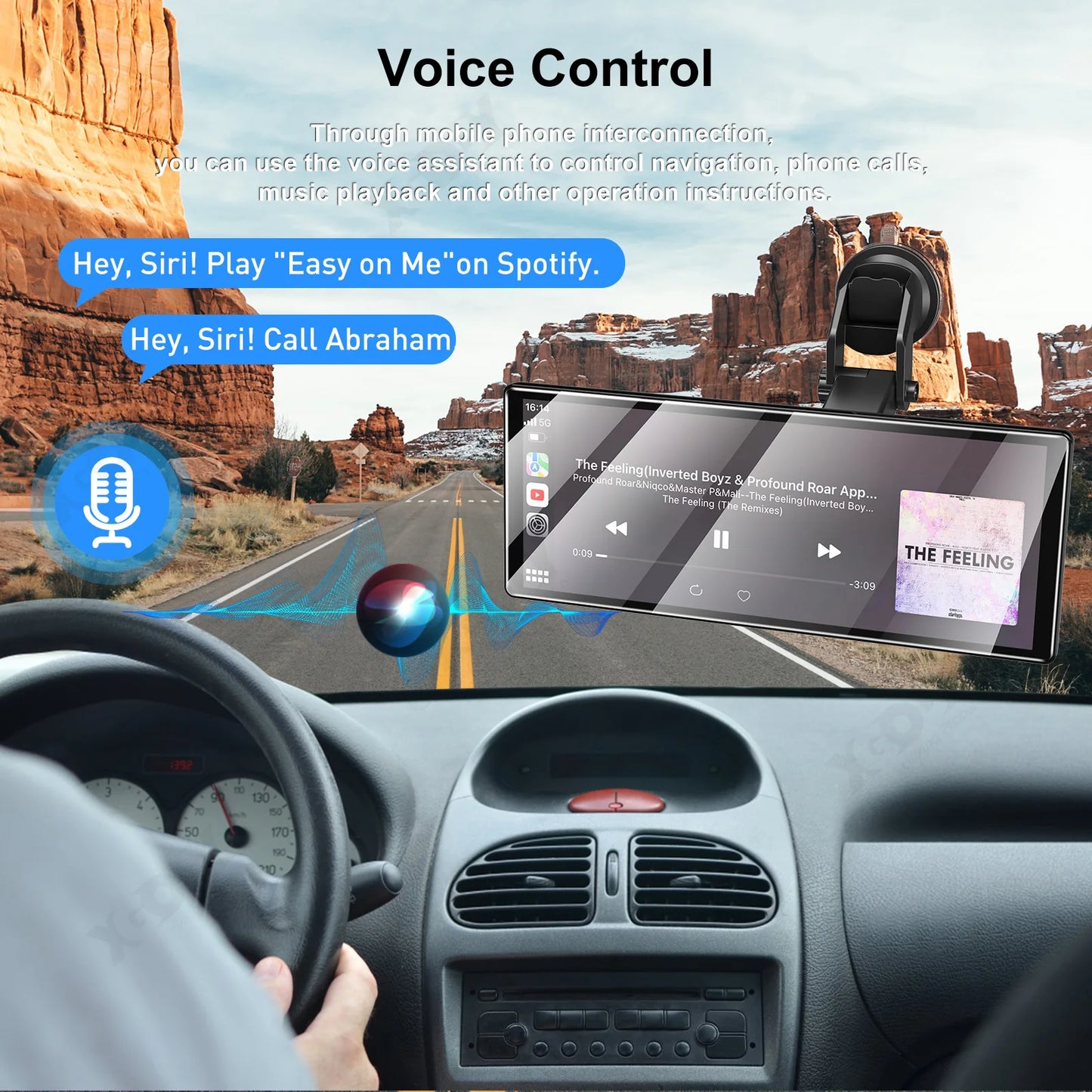 XGODY 11.3 "sans fil CarPlay et Android Auto Dash Cam ADAS 4K DVR Bluetooth Audio AUX GPS Navigation tableau de bord enregistreur vidéo