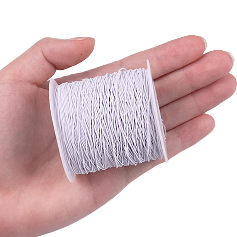 Fil à Coudre artificiel astique en Polyester, Blanc et Noir, Accessoire pour Perles, 200m