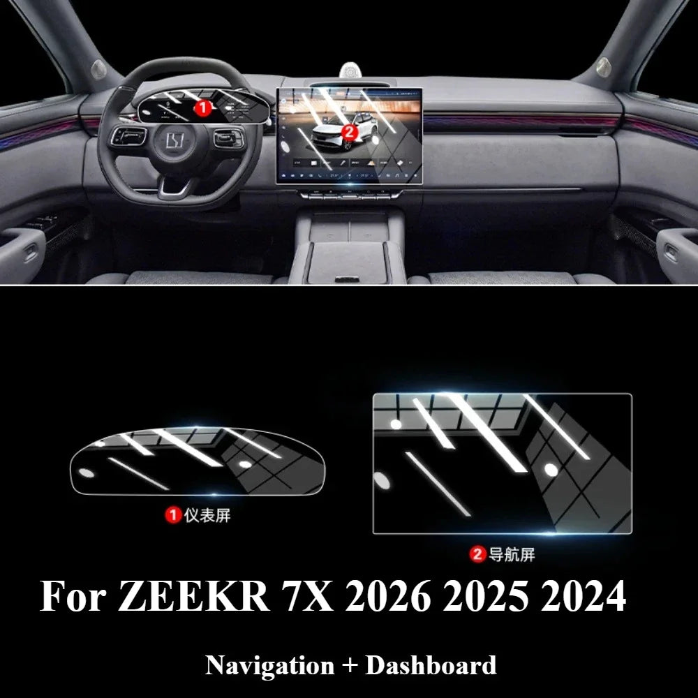 Film de Protection PPF pour ZEEKR 7X 2026 2025 2024, transparent, TPU LCD, panneau de Navigation GPS, Console centrale, accessoires de voiture