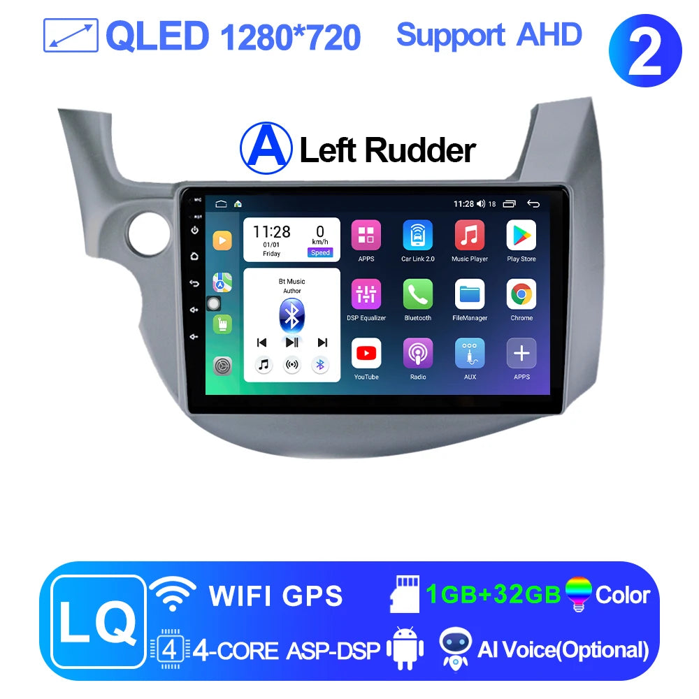 LEHX-Autoradio L6 Pro Android 14, 4G, Carplay, DVD, Stéréo, 2 DIN, Unité Centrale, Limitation GPS, pour Voiture HONDA FIT JAZZ (2007-2013)