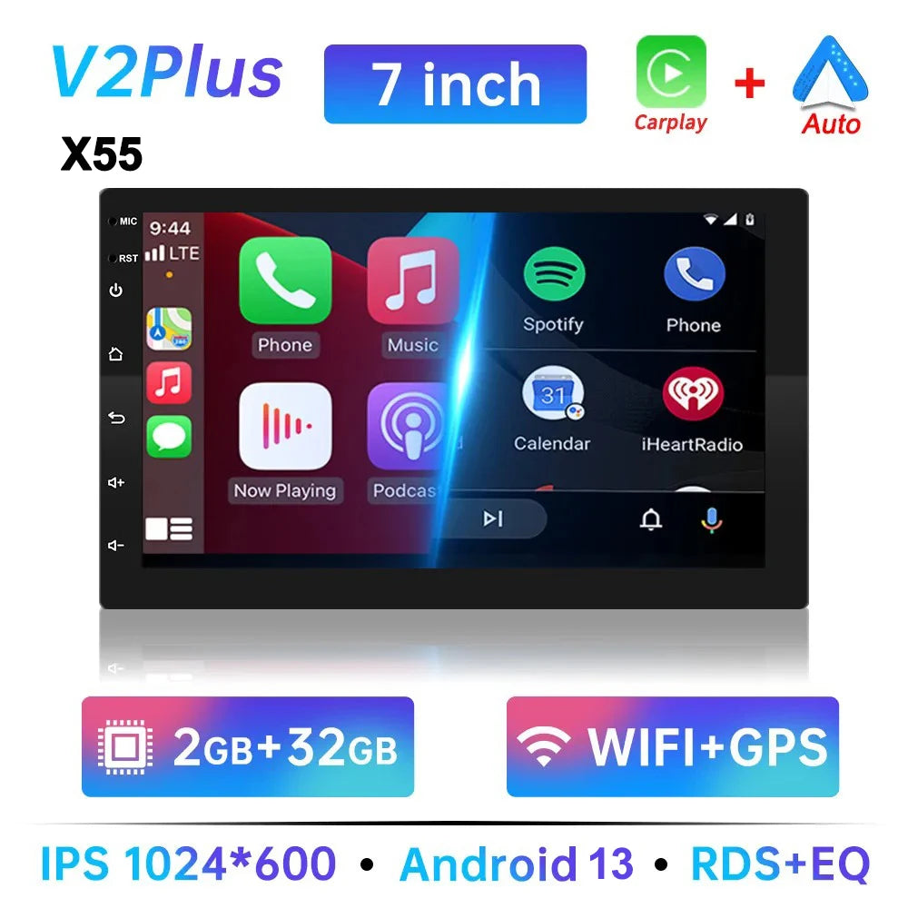 7/9/10 pouces universel Android 13 Autoradio 64G Autoradio android 2 Din autoradio GPS BT Central multimédia systèmes de voiture intelligente
