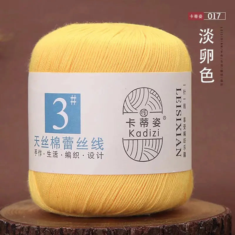 Fils de dentelle en coton mercerisé, fils de dentelle au crochet, broderie à la main, artisanat d'art, couvertures de bricolage, écharpe et pull, taille 3, # 100%