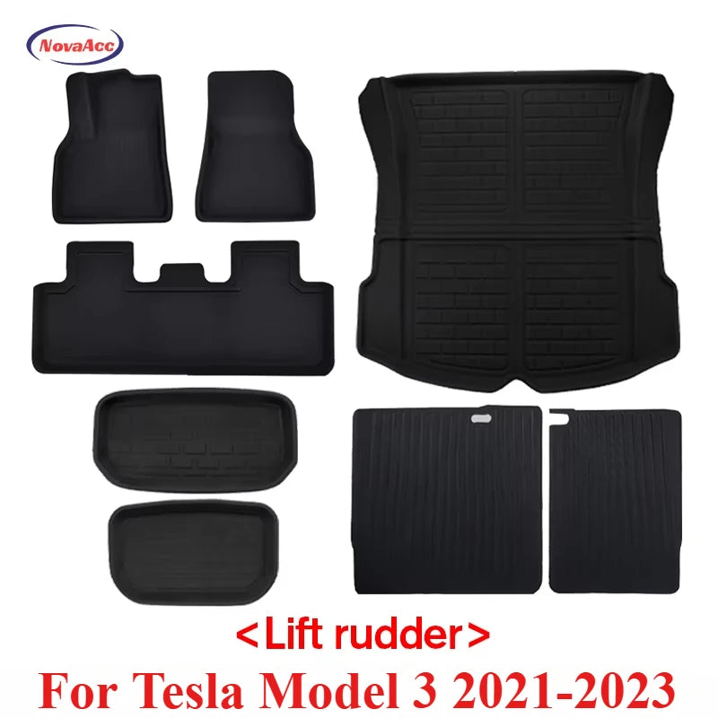 Tapis de sol imperméable et antidérapant, pour intérieur de voiture Tesla modèle 3 2021 – 2024 Highland 2025, entièrement entouré, spécial XPE