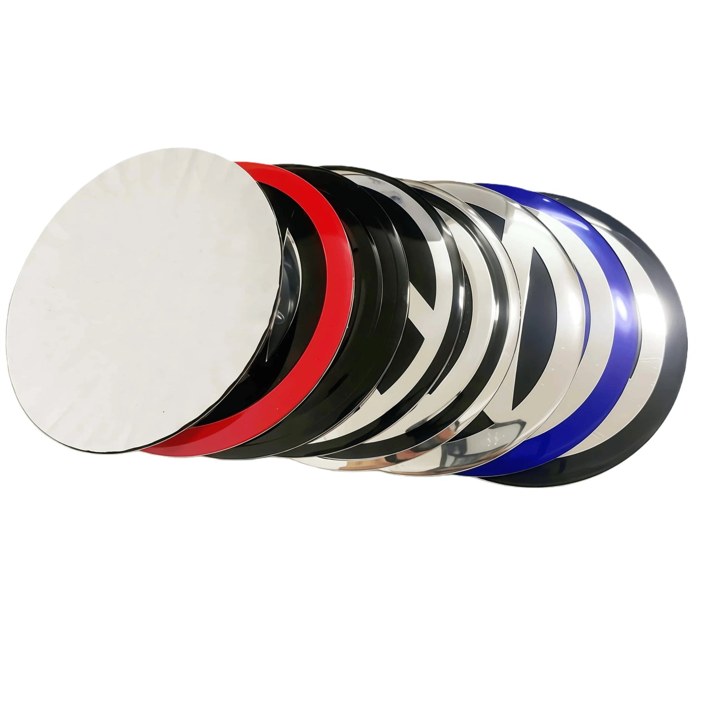 Autocollants 3D pour roues de voiture, 4 pièces, capuchon de moyeu central, Badge emblème, noir argent, nouveau en 56mm 60mm 65mm-120mm, tailles pour véhicules