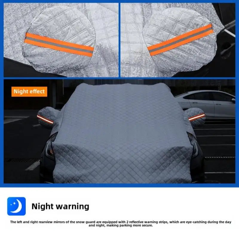 Bouclier de neige pour voiture, pare-brise avant, couverture contre la neige, le gel et le gel, fenêtres en hiver avec housse de vêtements épaisse en hiver