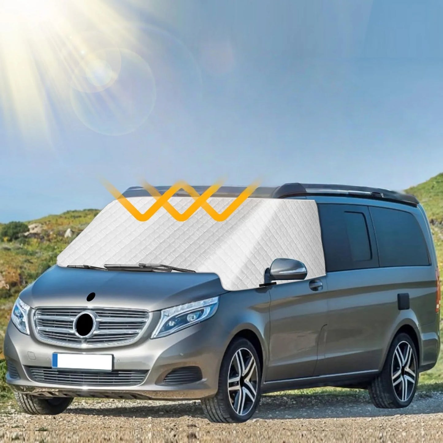 Couverture de pare-brise RV pour Mercedes-Benz Vito W447 2014-2024, couverture de pare-brise pour glace et neige RV, pare-soleil de fenêtre avant, bloc UV 5