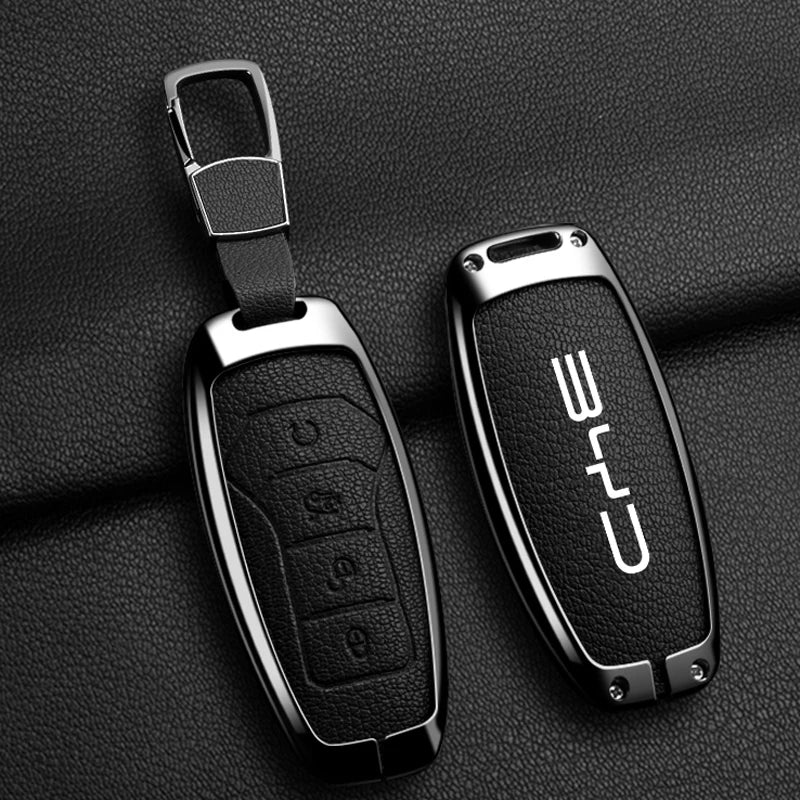 Nouveau Style en alliage peau de mouton voiture clé housse pour BYD chanson Pro Plus Max Dmi EV joint dauphin télécommande clé Auto accessoires