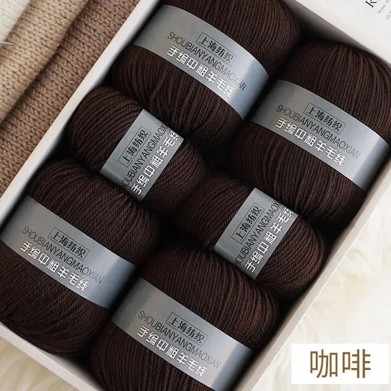 Fil de cachemire d'épaisseur moyenne, 500 g/ensemble, 4 plis, pour tricot au Crochet à la main, pull et pantalon, laine chaude, fil de laine 100%, doux pour la peau