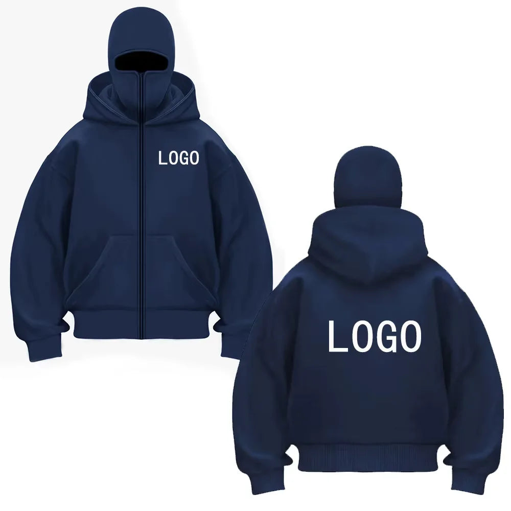 Sweat à capuche de style, veste à double capuche, sweat-shirt à capuche à fermeture éclair à la mode, logo exclusif personnalisable.