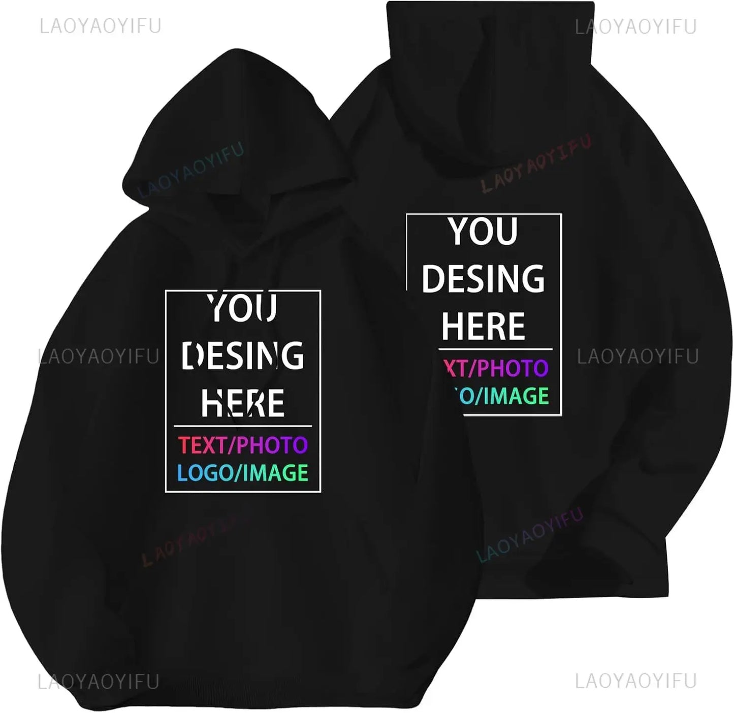 Sweat à capuche personnalisé pour hommes et femmes, concevez votre propre sweat à capuche personnalisé avec ajoutez votre texte et Photo, hauts à cordon réglable