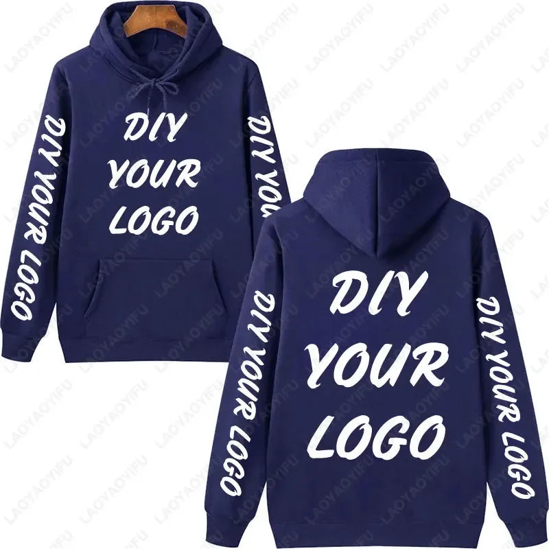 Sweat à capuche personnalisé avec Logo personnalisé, sweat-shirt chauffant et confortable, unisexe, décontracté, texte imprimé personnalisé, bricolage, à la mode, automne