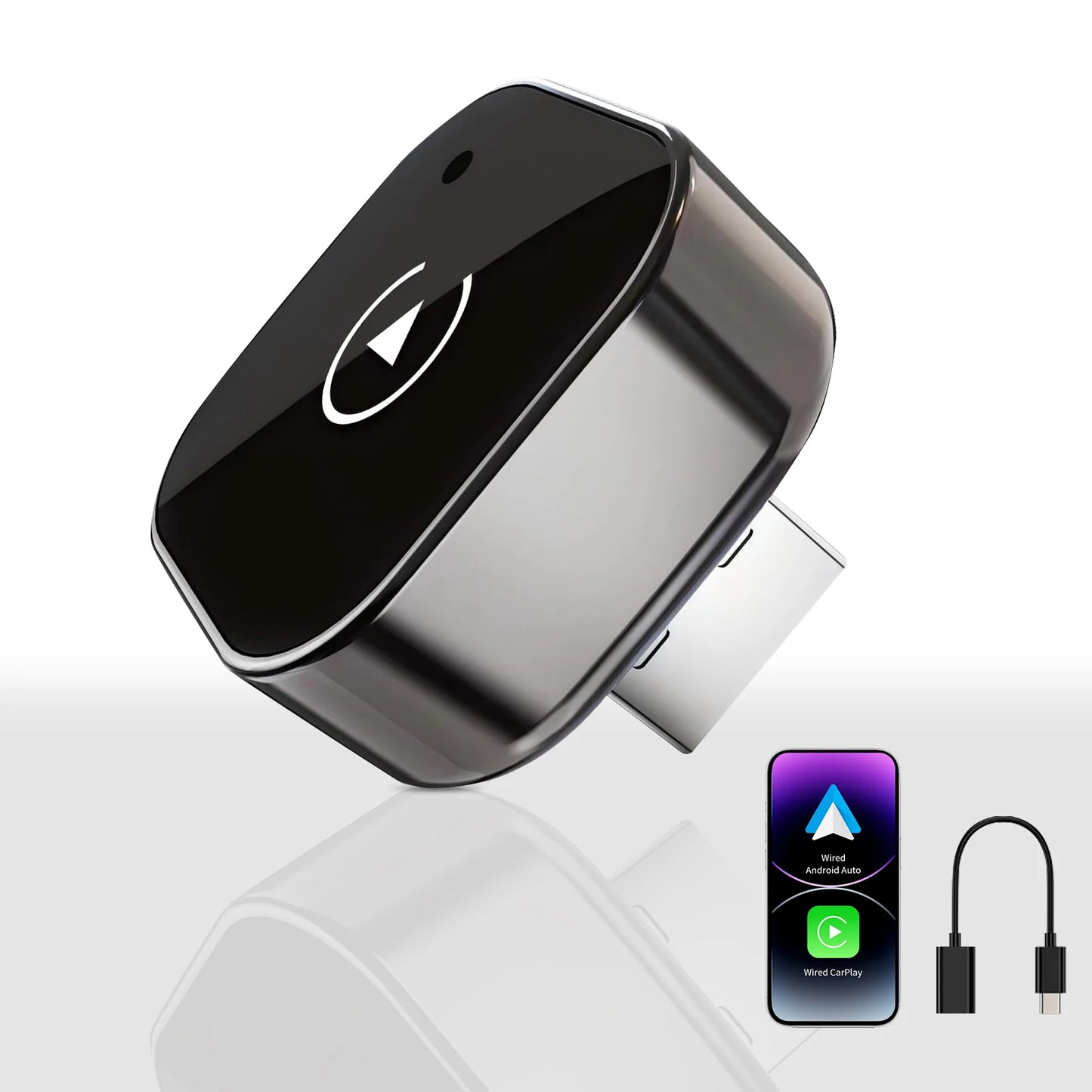 2026 Pionray 2 en 1 Adaptateur CarPlay / Android Auto Sans Fil - Connexion WiFi 5G Rapide - Plug and Play USB C