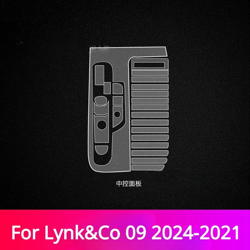 Autocollant de protection pour panneau d'engrenage en TPU transparent, accessoires d'intérieur de voiture pour Lynk & Co 09 2024 2023 2022
