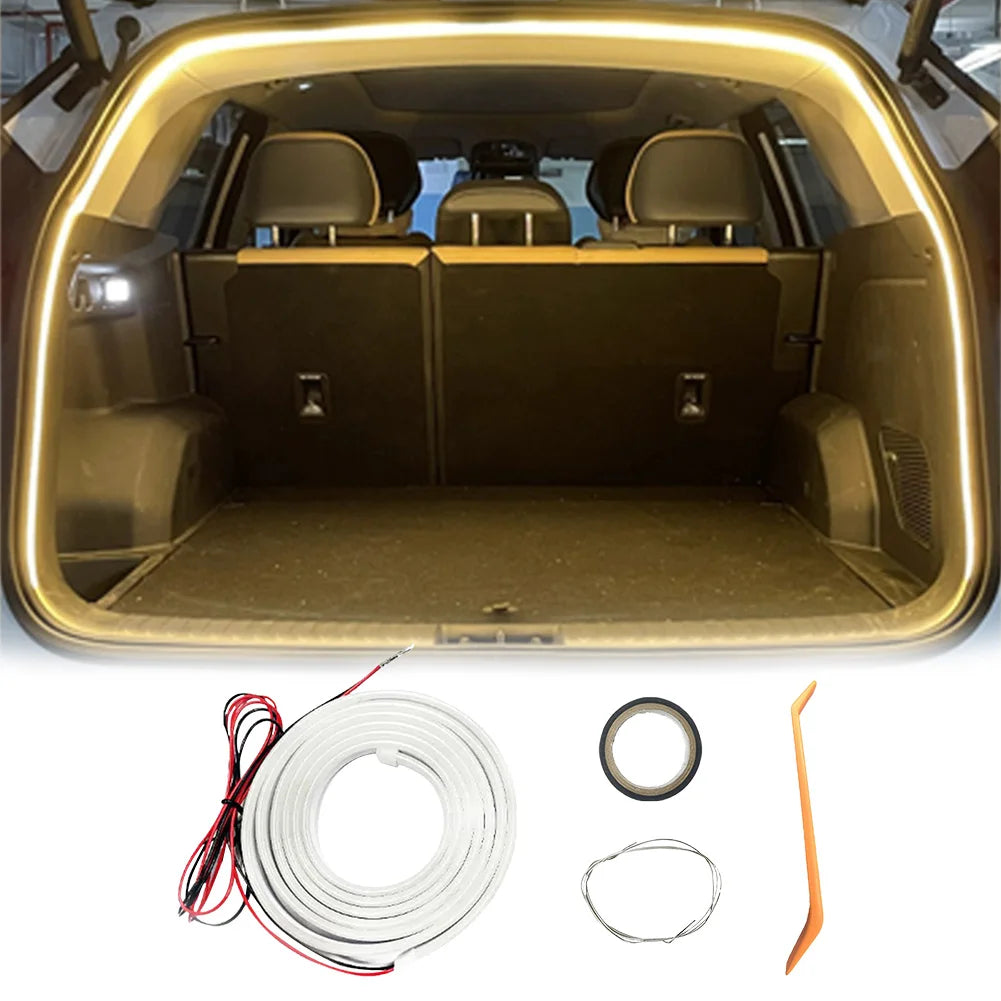 Bande lumineuse LED auto-adhésive pour coffre de voiture, bande lumineuse à flux dynamique, multifonction, automatique, pour décor de coffre de camion