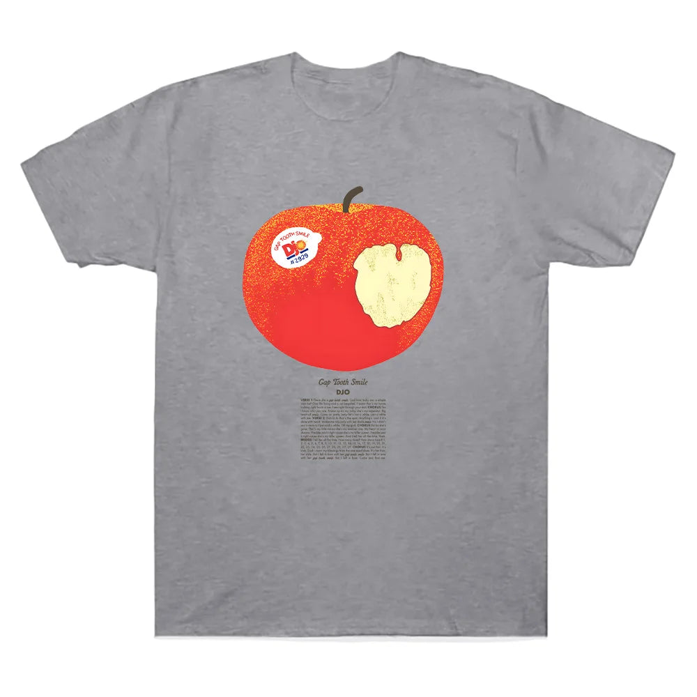 Djo Apple T-Shirt drôle dessin animé graphique t-shirts femmes à manches courtes hommes hauts haute qualité coton T-Shirt unisexe vêtements créatifs