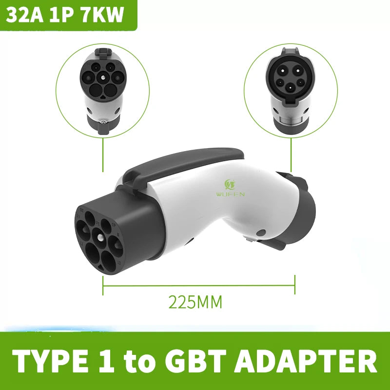WUFEN pour 4 adaptateur de chargeur EV Standard Type 1/Tesla vers Gbt convertisseur 7kw Type 2/gbt à J1772 adaptateur 32A charge de voiture électrique