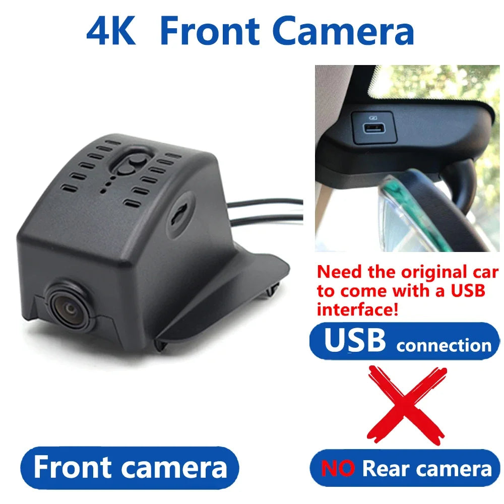 AutoBora-Caméra de tableau de bord DVR de voiture, moniteur vidéo 24H pour Lynk & Co 01, 3840, 2160, 4K, WiFi, 2023x2024
