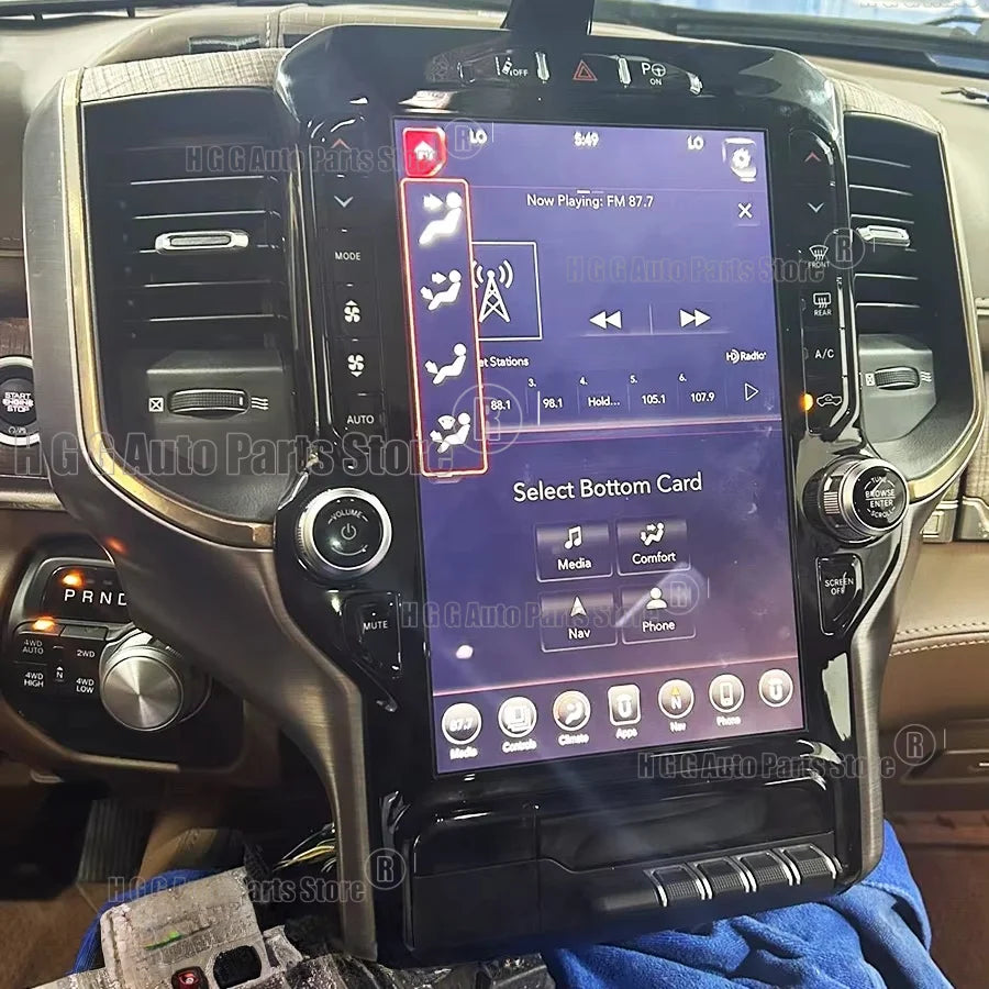 Pour Dodge Ram 2019-2024 stéréo GPS Navigation Android lecteur vidéo multimédia grand écran Qled tête Uint Auto Radio sans fil Carplay