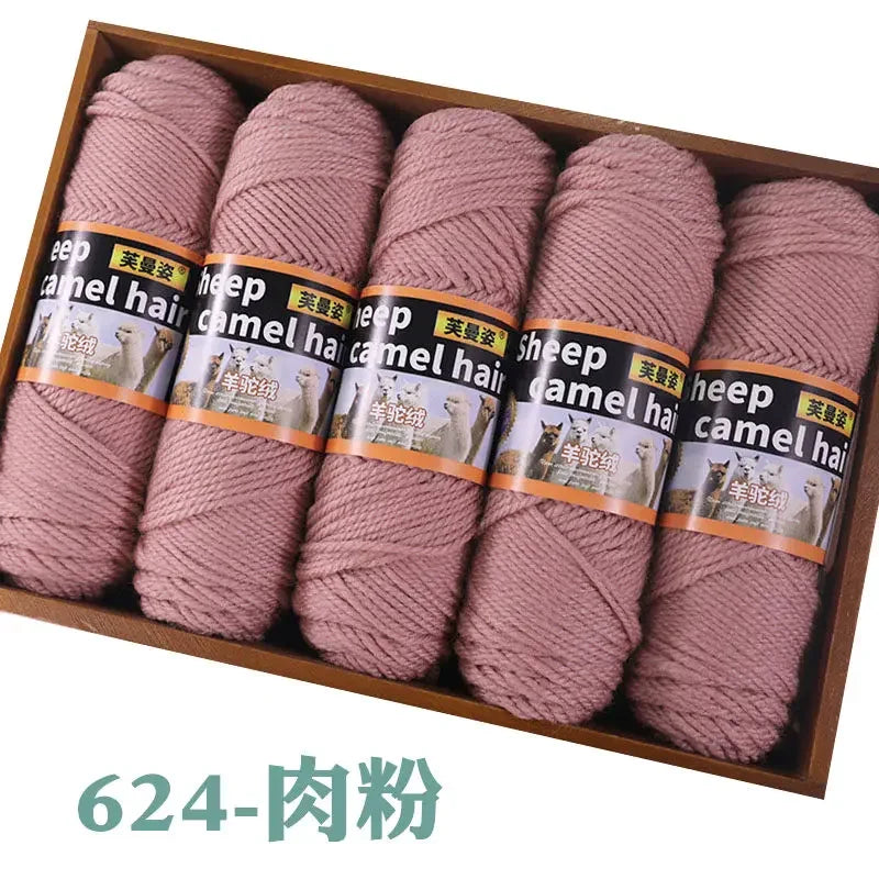 Fil de cachemire épais pour Crochet, tricot à la main, pull, écharpes, manteaux, chapeau, gants, bricolage, fil de laine d'alpaga doux et chaud, 500 g/ensemble