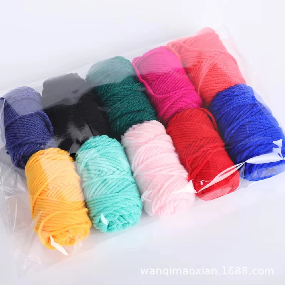 Rouleaux de fils tissés à la main en coton mélangé, ensemble d'outils artisanaux de démarrage pour bricolage, outil tissé de démarrage de broderie, 10 pièces