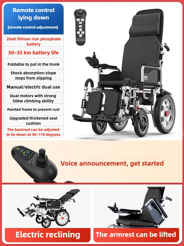 Fauteuil roulant électrique pliable pour handicapés, léger, Portable, haute résistance, puissance en acier, prix d'usine, pour adultes
