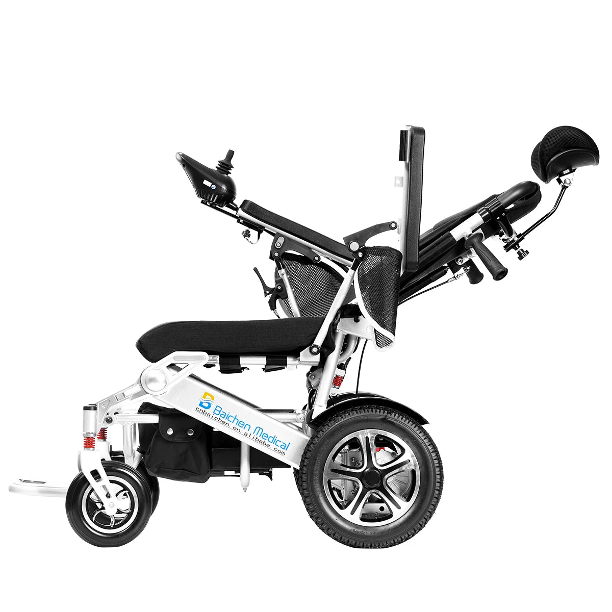 Dossier inclinable manuel Portable tout Terrain, fauteuil roulant électrique pliable en aluminium intelligent pour personnes âgées