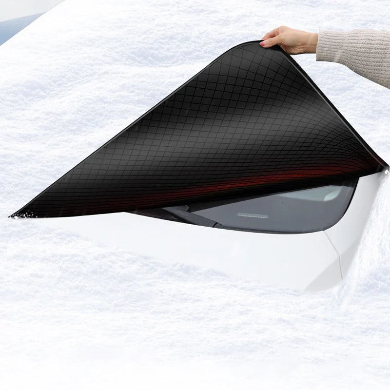 Bouclier de neige pour pare-brise de voiture d'extérieur, avec fenêtre magnétique d'hiver, couverture de neige universelle pour pièces extérieures automobiles