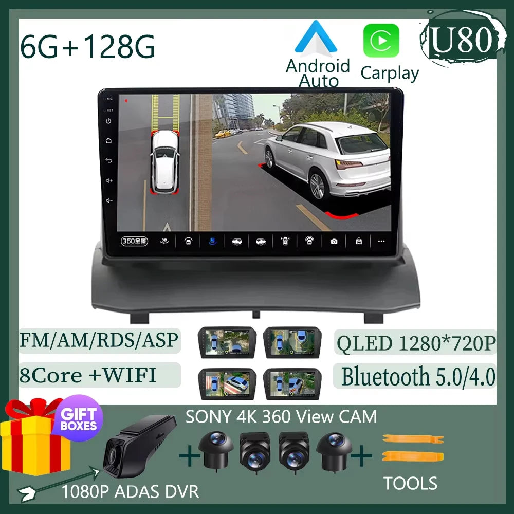Android pour Ford Fiesta MK7 2009 - 2017 haute performance CPU tactile vidéo Bluetooth stéréo QLED écran Carplay vidéo DSP DVD