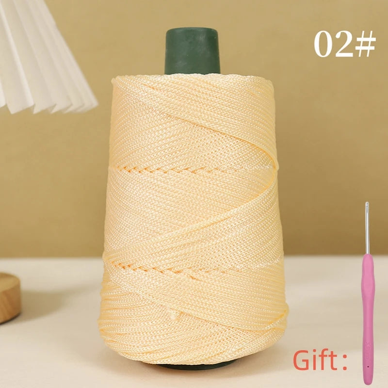 Corde légère au crochet, 250g, 3mm, fil creux cool au crochet, chapeau de soleil d'été, tricot à la main, fils épais, sac, coussin de chapeau