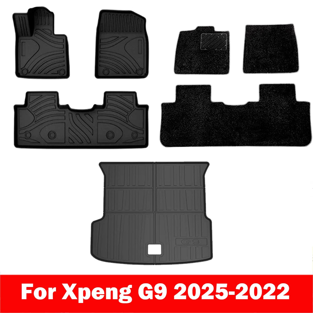 Tapis de sol et doublure de chargement en TPE pour Xpeng G9 2022 – 2024, doublures de sol toutes saisons, tapis de coffre en TPE, tampon étanche robuste LHD