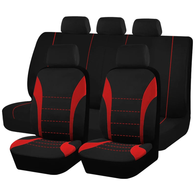 Housses de siège de voiture universelles en tissu Polyester, adaptées à la plupart des voitures, Suv, camion, avec Airbag, accessoires de voiture compatibles, housse de siège intérieur