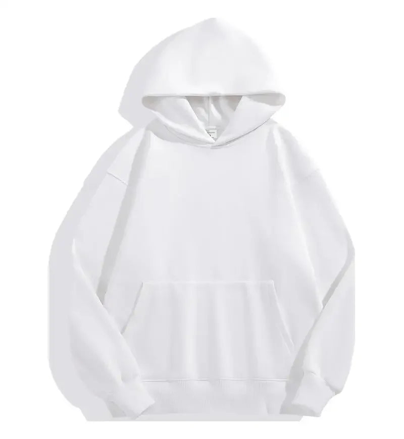 Sweat-shirt à capuche surdimensionné pour hommes et femmes, Simple et à la mode, couleur unie, haut à manches longues assorti, S-3XL