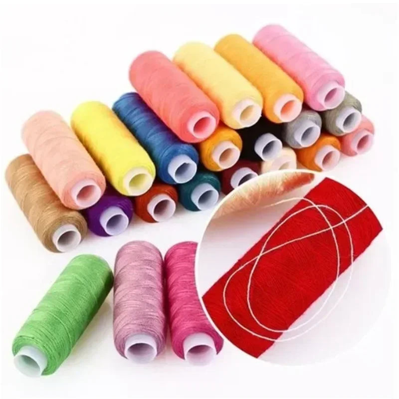 Fils à coudre à broder en Polyester 24 couleurs, fil à coudre à la main, Patch artisanal, fournitures de couture au volant