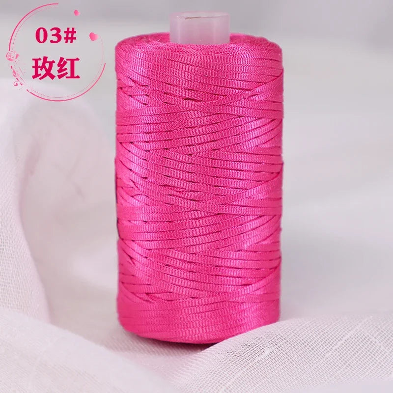Fil de Crochet d'été en Satin, 100g/bobine, sangle conçue, fil fantaisie mélangé pour bricolage, chapeau, sac à main, pull, chapeau, 1 pièce
