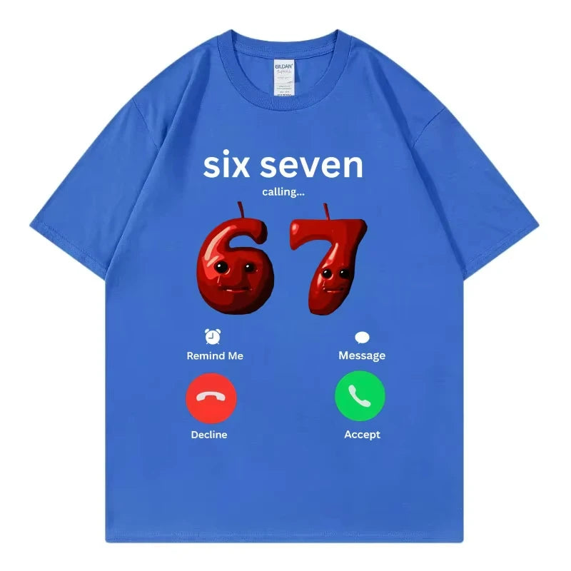 67 appelle drôle Meme T-shirt hommes femmes haute qualité mode surdimensionné T-shirts été décontracté coton à manches courtes T-shirts