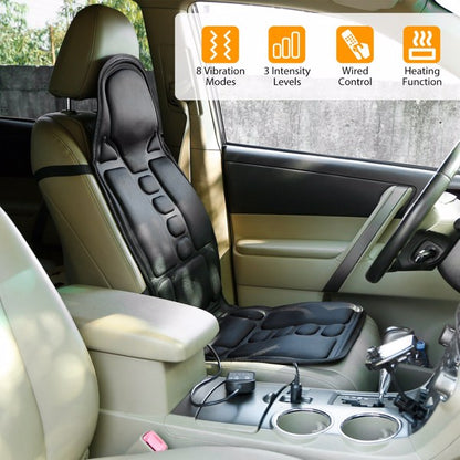 Coussin de siège masseur de dos, coussin de siège de voiture de Massage électrique avec fonction de chauffage, 8 Modes de Vibration, 3 niveaux d'intensité