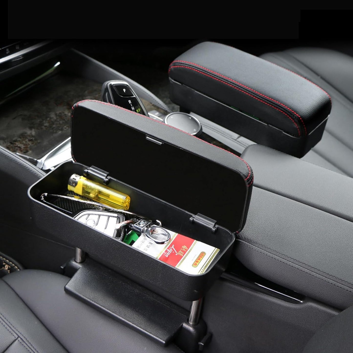 Car Armrest Storage Box Adjustable Car Center Console Armrest Box Car Seat Gap Filler Organizer for Most Vehicles SUV Trucks