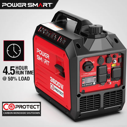 Générateur PowerSmart, équipement et équipement de camping, générateur d'onduleur portable super silencieux de 3600 watts, alimenté au gaz, prêt pour camping-car, paralys