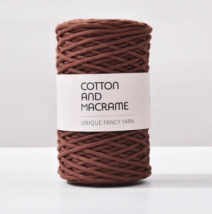KNOOUS UDE-Fil à tricoter à la main en macramé de coton, sac de fil à crocheter, 130 coton de haute qualité, 3mm, 100% m par rouleau