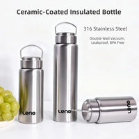 Bouteille Thermos à thé avec revêtement en céramique de qualité supérieure, tasse d'eau à Double paroi en acier inoxydable, flacon sous vide, bouteille de voyage, 350-750ml